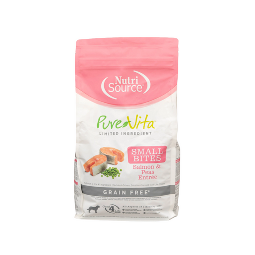 NutriSource PureVita limited ingredient dog food package on a white background