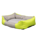 Gray and green pet bed on a white background