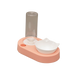 Pink and white pet water bottle with a transparent tube on a white background