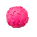 Pink textured ball with bone designs on a white background