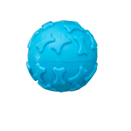 Blue textured ball on a white background