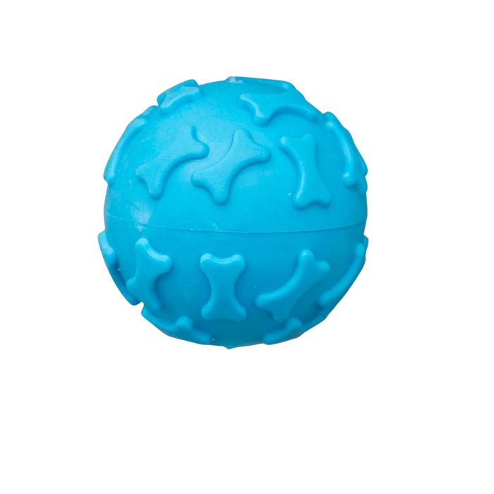 Blue textured ball on a white background