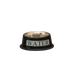 Black water bowl with 'WATER' label on a white background